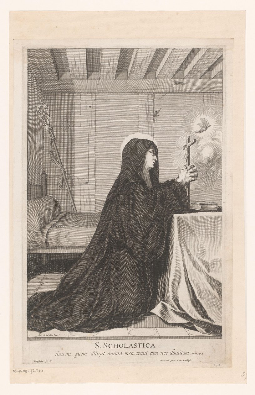 Heilige Scholastica door Gilles Rousselet