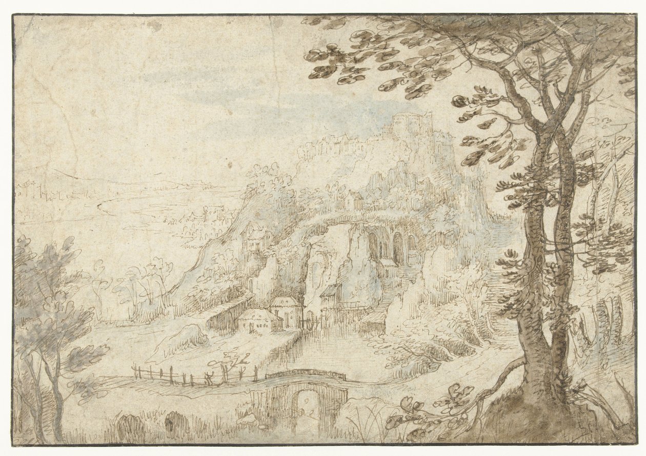 Berglandschap met een rivier door Gilles van Coninxloo (II)