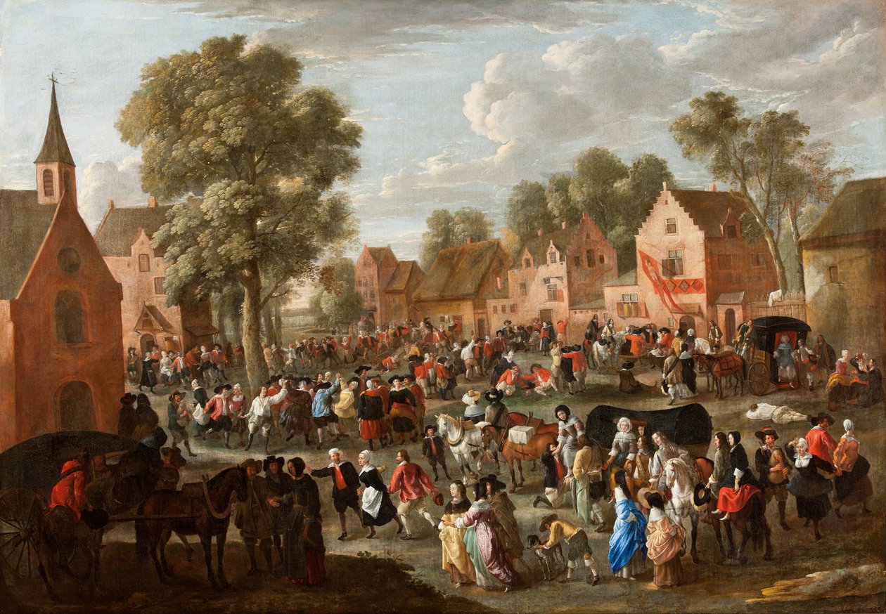Village kermis door Gillis van Tilborgh