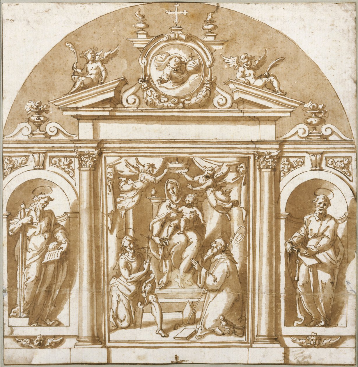 Maagd en heiligen door Giorgio Vasari