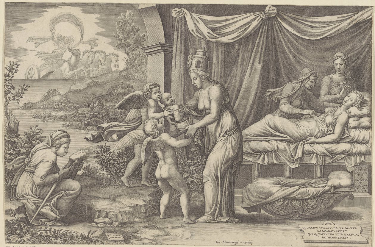Allegorie op de Geboorte door Giorgio Ghisi