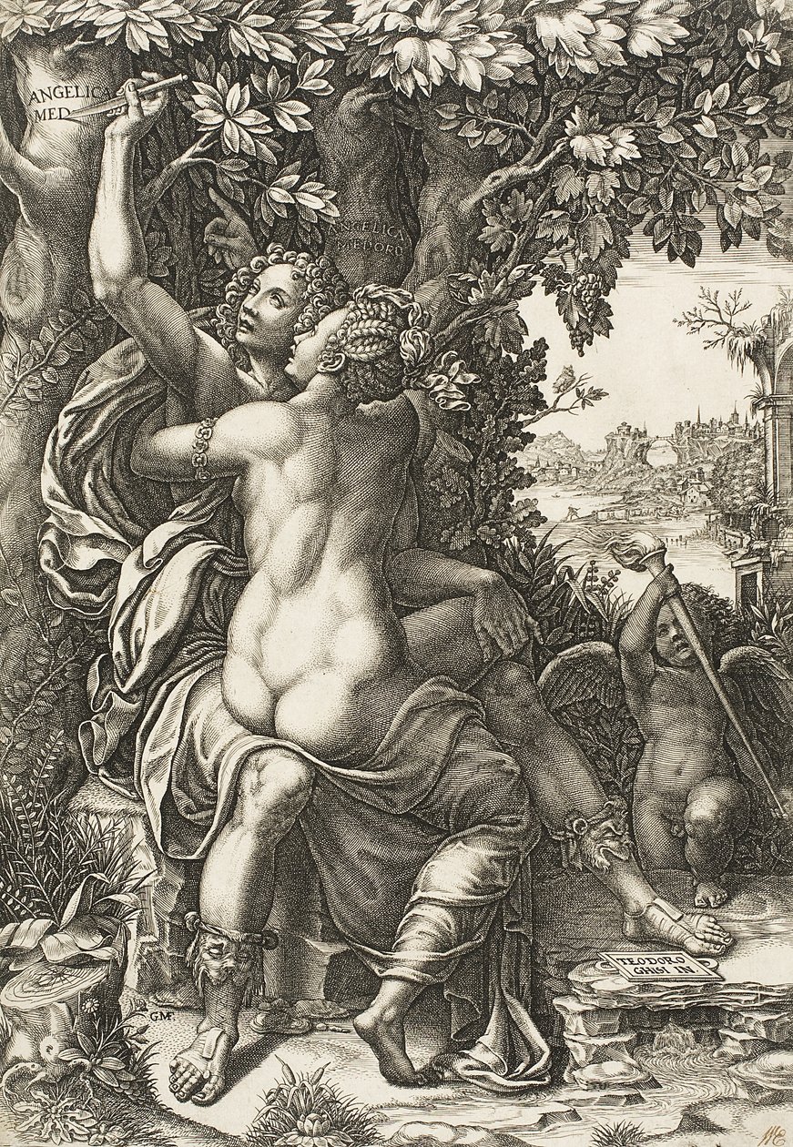 Angelica en Medoro door Giorgio Ghisi