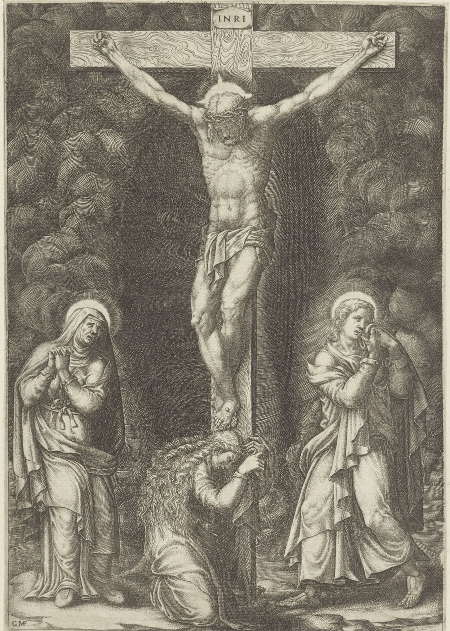 Kruisiging van Christus door Giorgio Ghisi