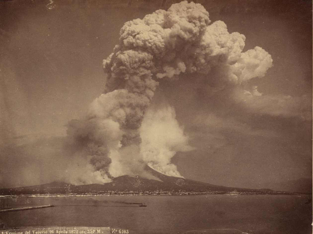 De actieve Vesuvius, 1872 door Giorgio Sommer