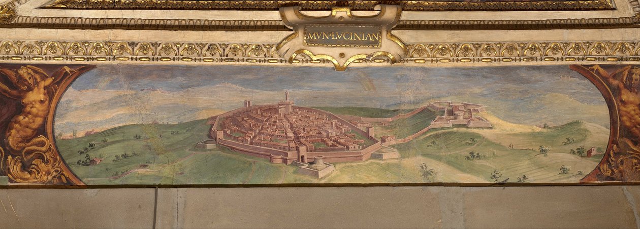 Uitzicht op Lucignano, 1557-1558 door Giorgio Vasari
