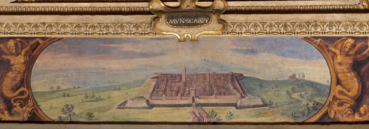 Uitzicht op Scarperia door Giorgio Vasari