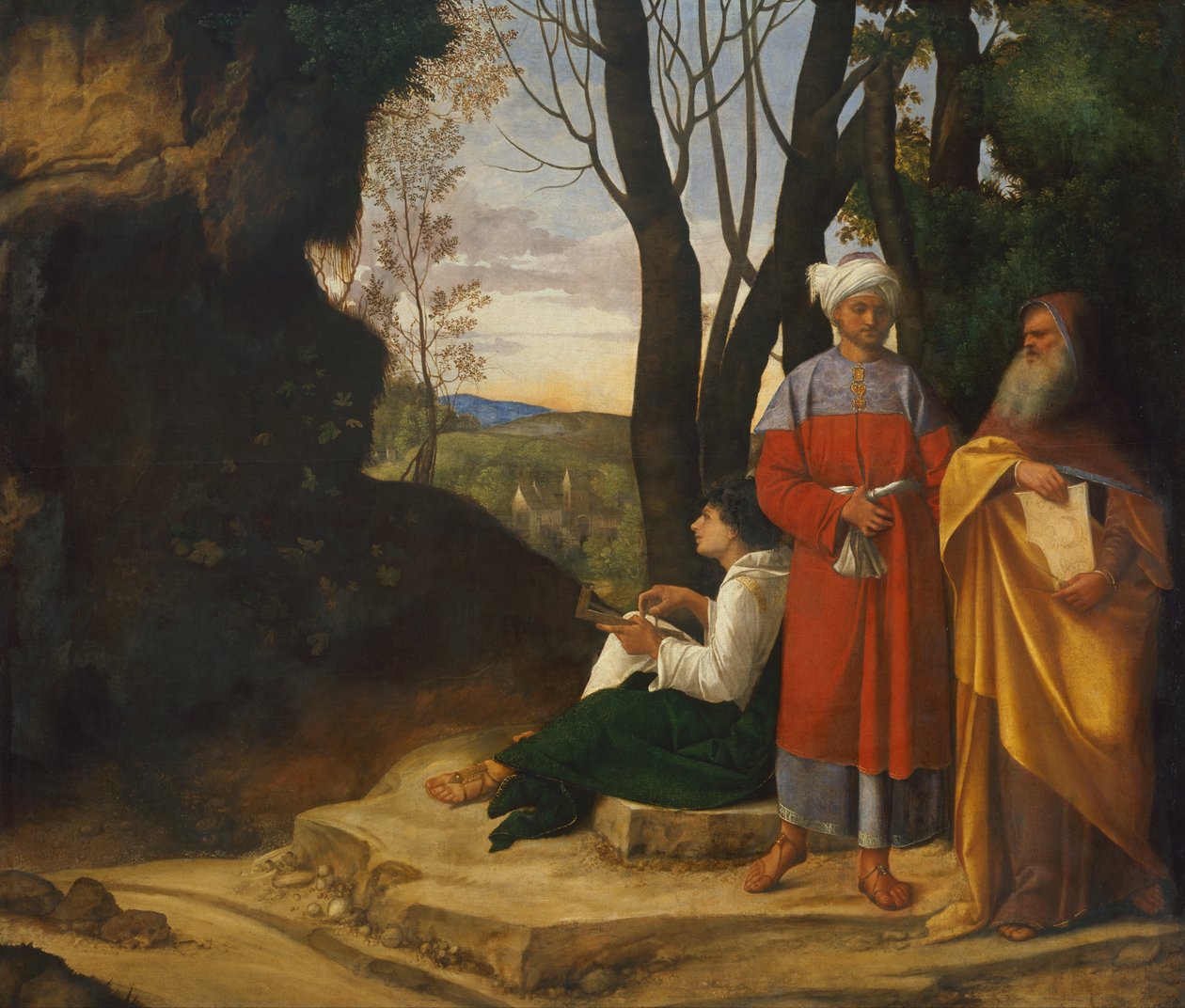 Drie filosofen door Giorgione