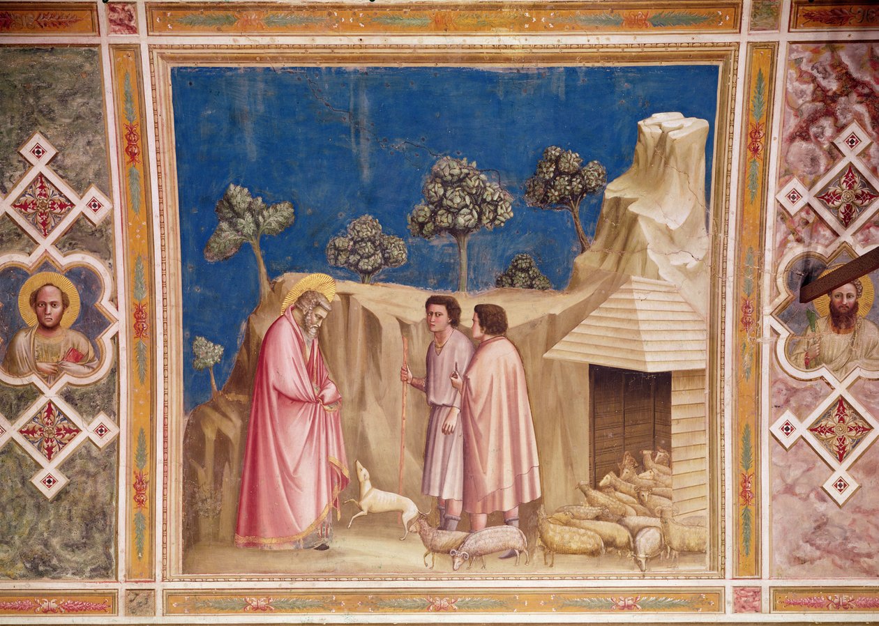 Joachim onder de Herders, ca. 1305 door Giotto di Bondone