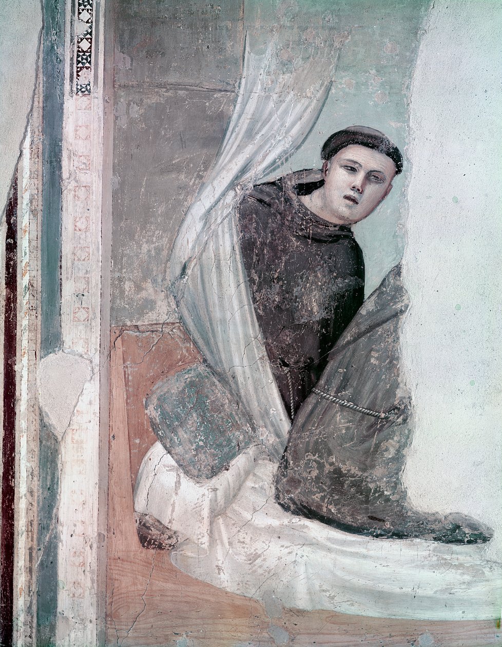 Monnik, detail uit de levenscyclus van St. Franciscus, Bardi-kapel, c.1340 door Giotto di Bondone