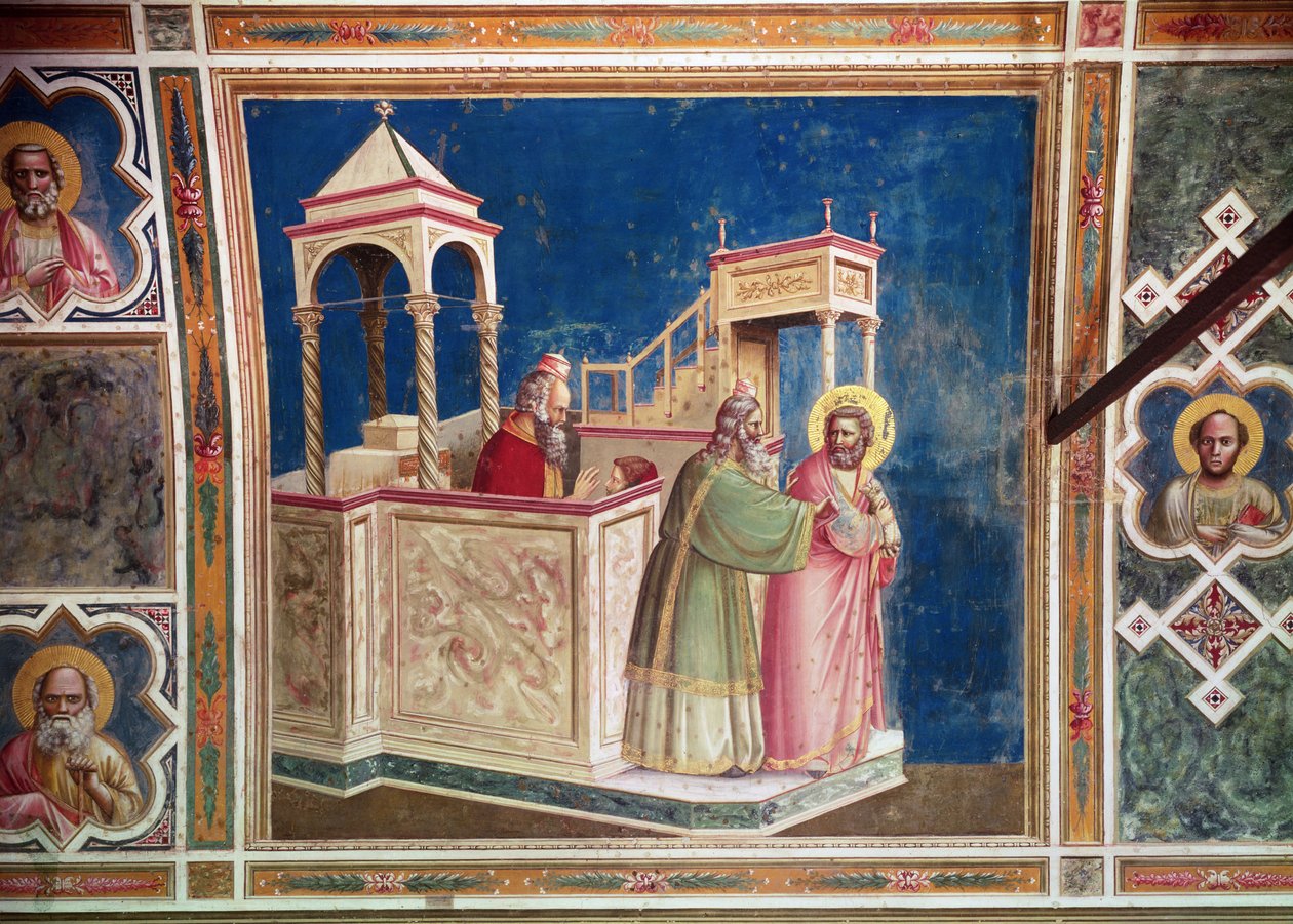 De verdrijving van Joachim uit de tempel, c.1305 door Giotto di Bondone