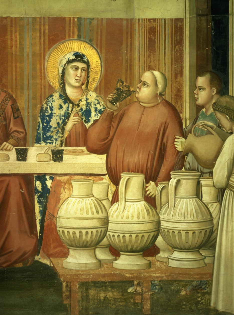 De bruiloft te Kana (detail) door Giotto di Bondone