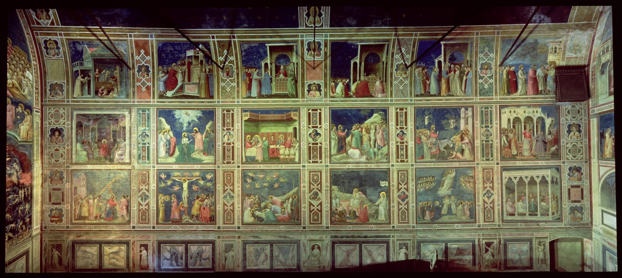 Uitzicht op de noordmuur, c.1305 door Giotto di Bondone