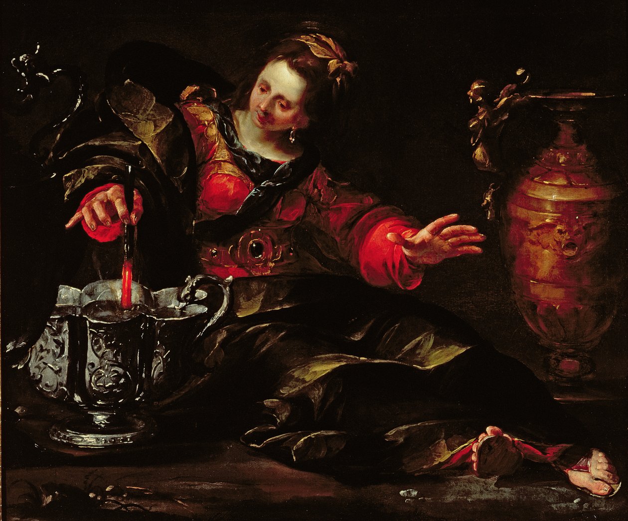Circe mengt wijn, ca. 1630 door Giovacchino Assereto