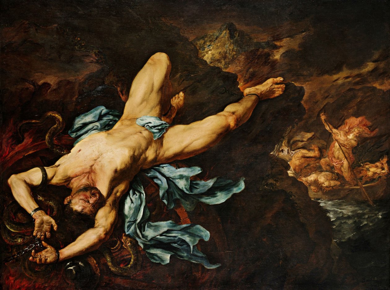 De marteling van Ixion door Giovan Battista Langetti