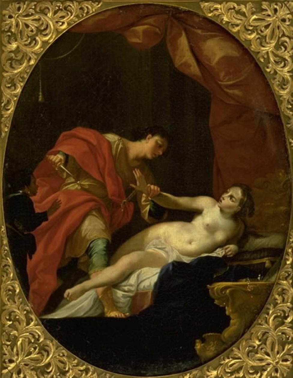Tarquin Bedreigt Lucretia door Giovan Gioseffo dal Sole
