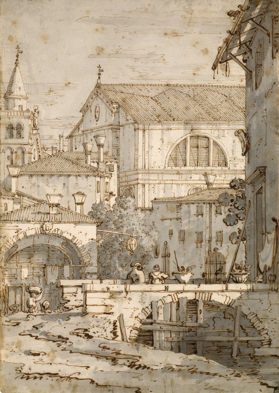 Architectonisch capriccio door Giovanni Antonio Canal