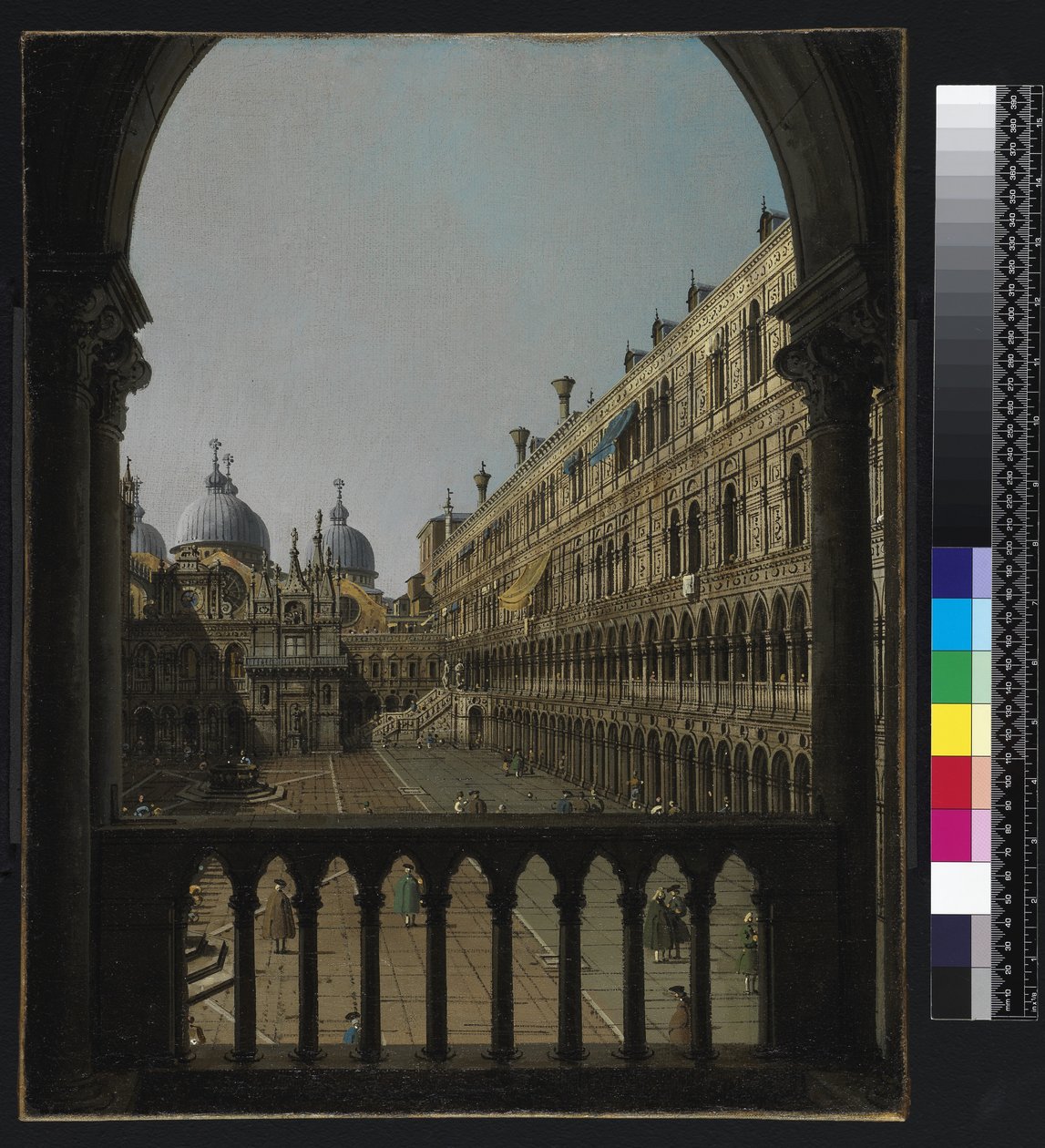 Binnenhof van het Dogepaleis, Venetië, ca. 1756 door Giovanni Antonio Canal