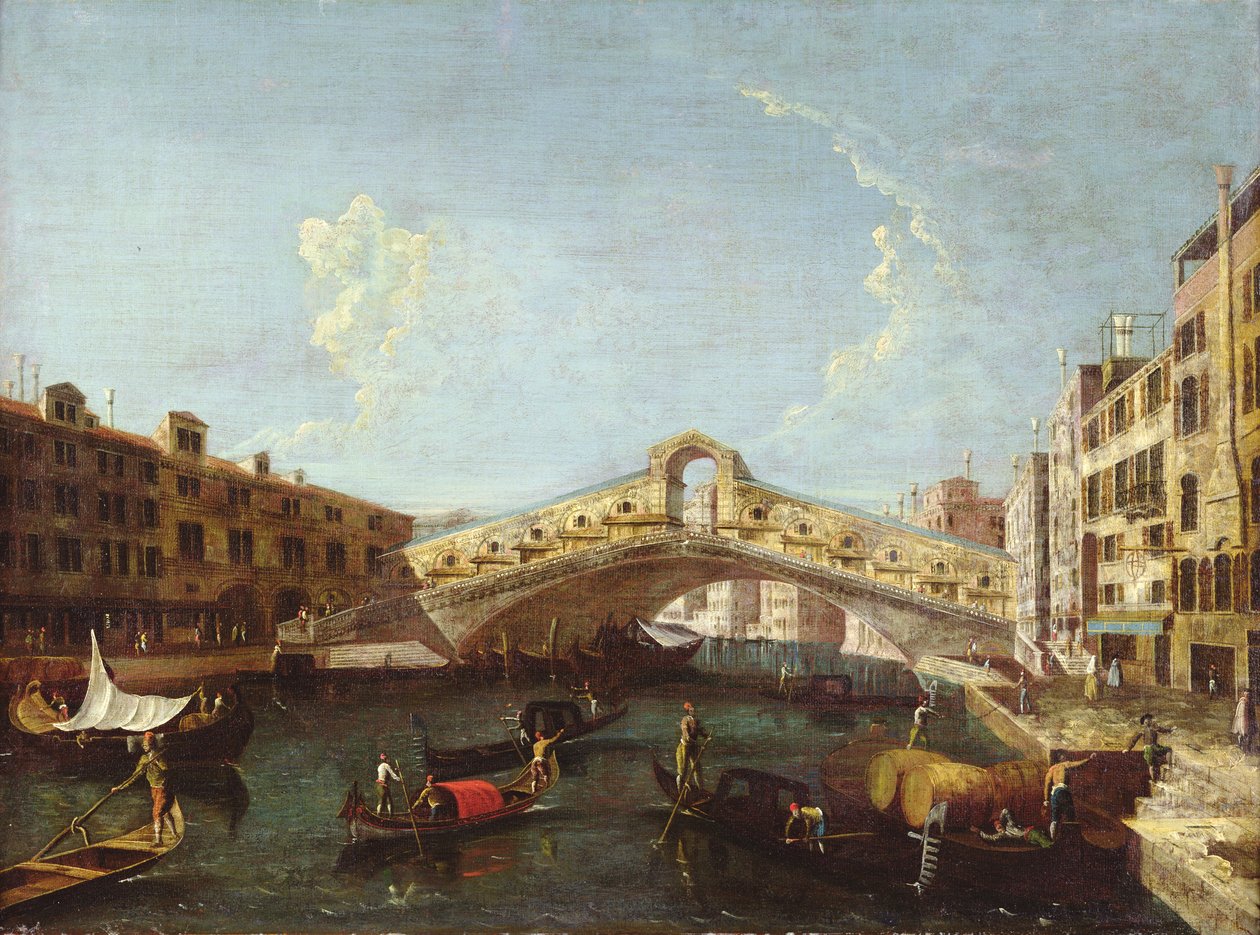 De Rialto in Venetië door Giovanni Antonio Canal