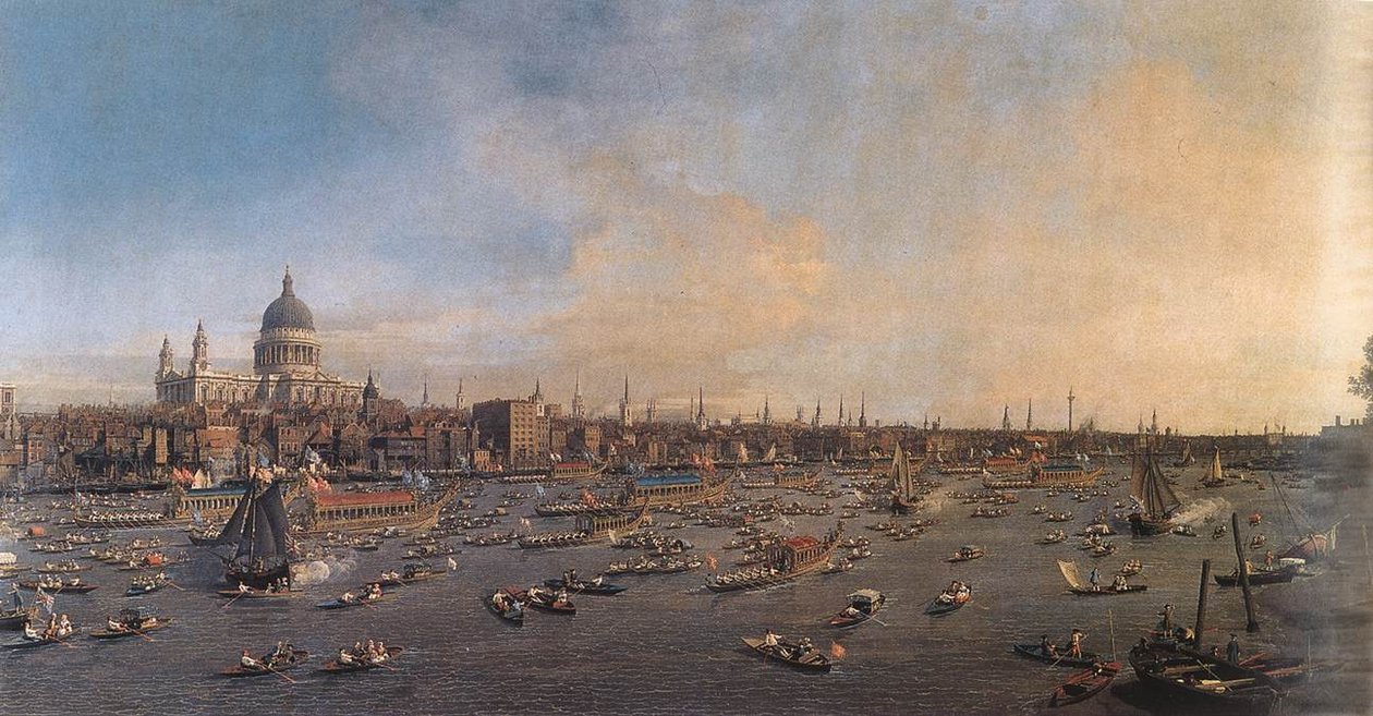 De Theems met de St. Pauls-kathedraal op Lord Mayor
