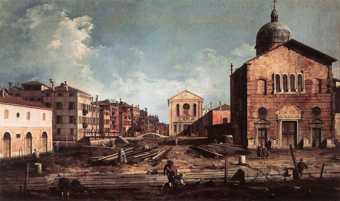 Uitzicht op San Giuseppe di Castello door Giovanni Antonio Canal