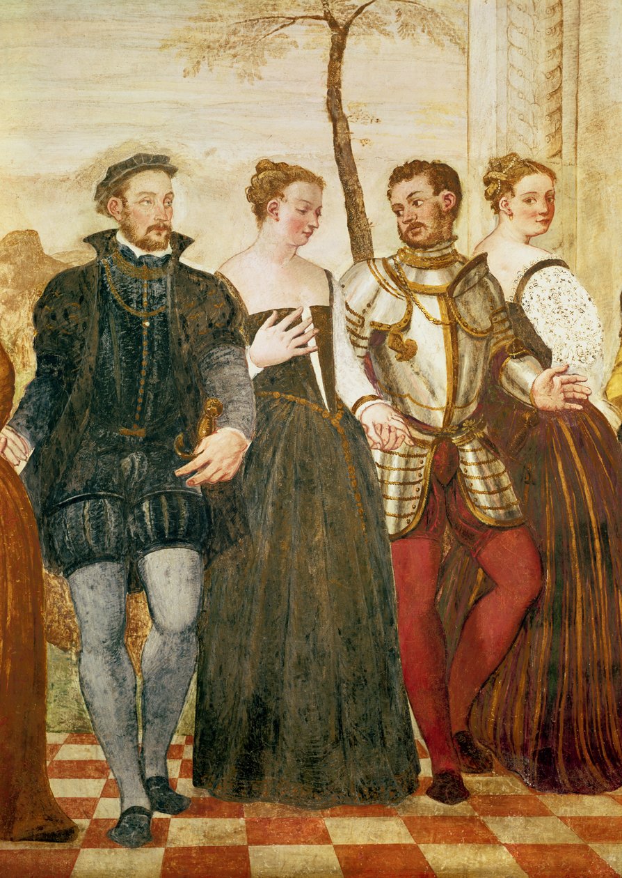 Uitnodiging tot de dans (detail) door Giovanni Antonio Fasolo