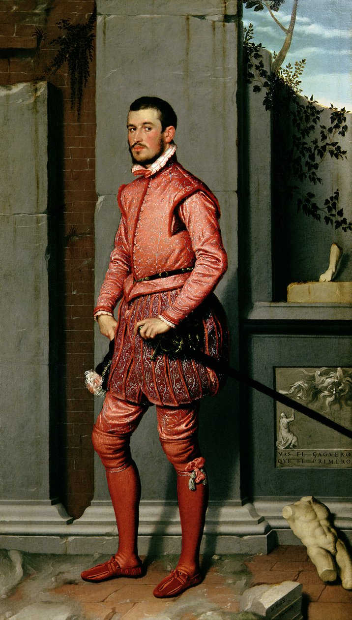 Portret van Gian Gerolamo Grumelli, Italiaanse staatsman en edelman, 1560 door Giovanni Battista Moroni
