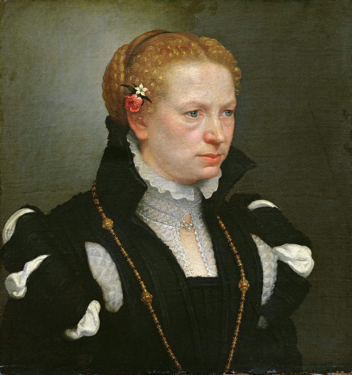 Portret van Lucia Vertova Agosti door Giovanni Battista Moroni