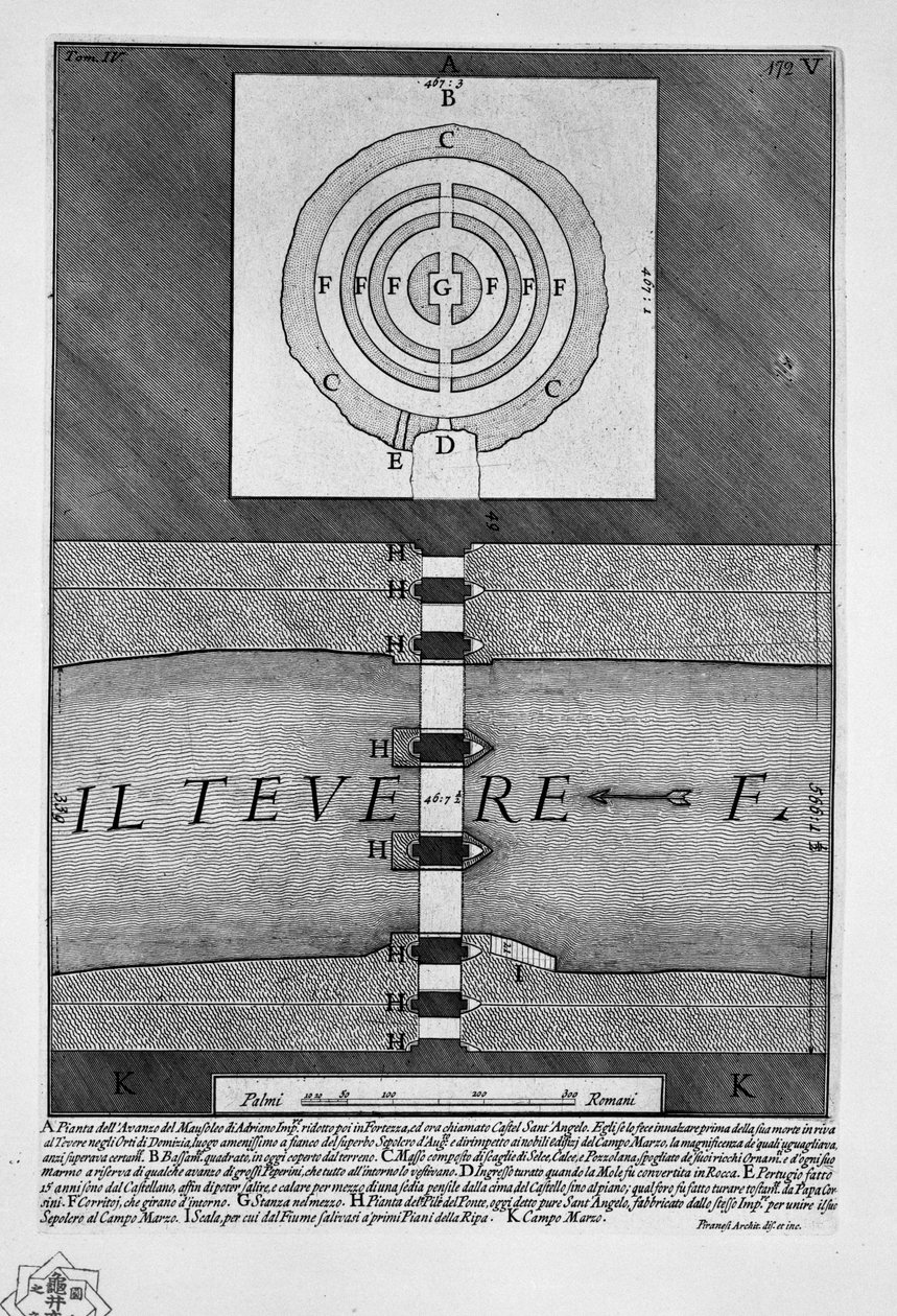 Mausoleum van Hadrianus door Giovanni Battista Piranesi