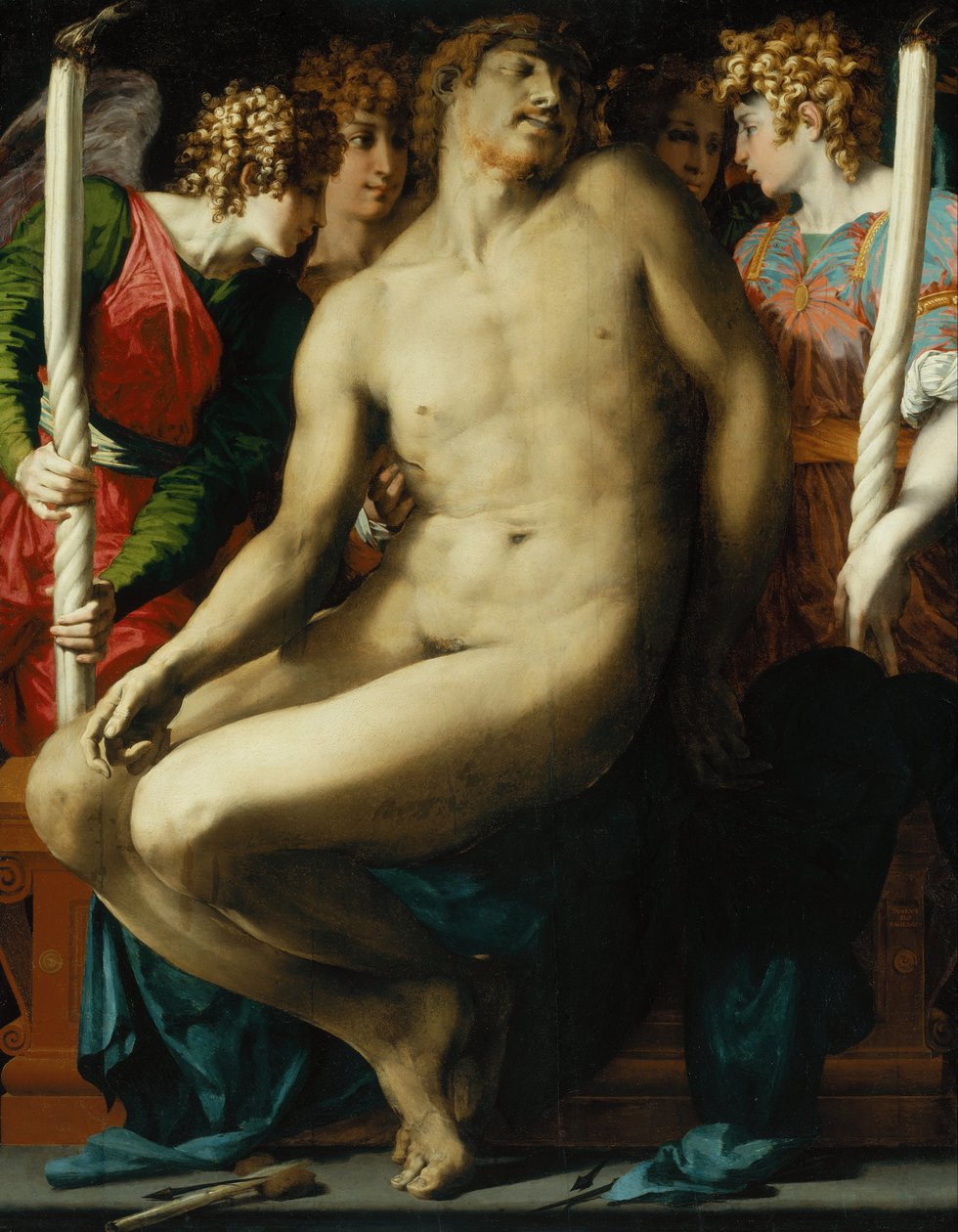 De Dode Christus met Engelen door Giovanni Battista Rosso Fiorentino
