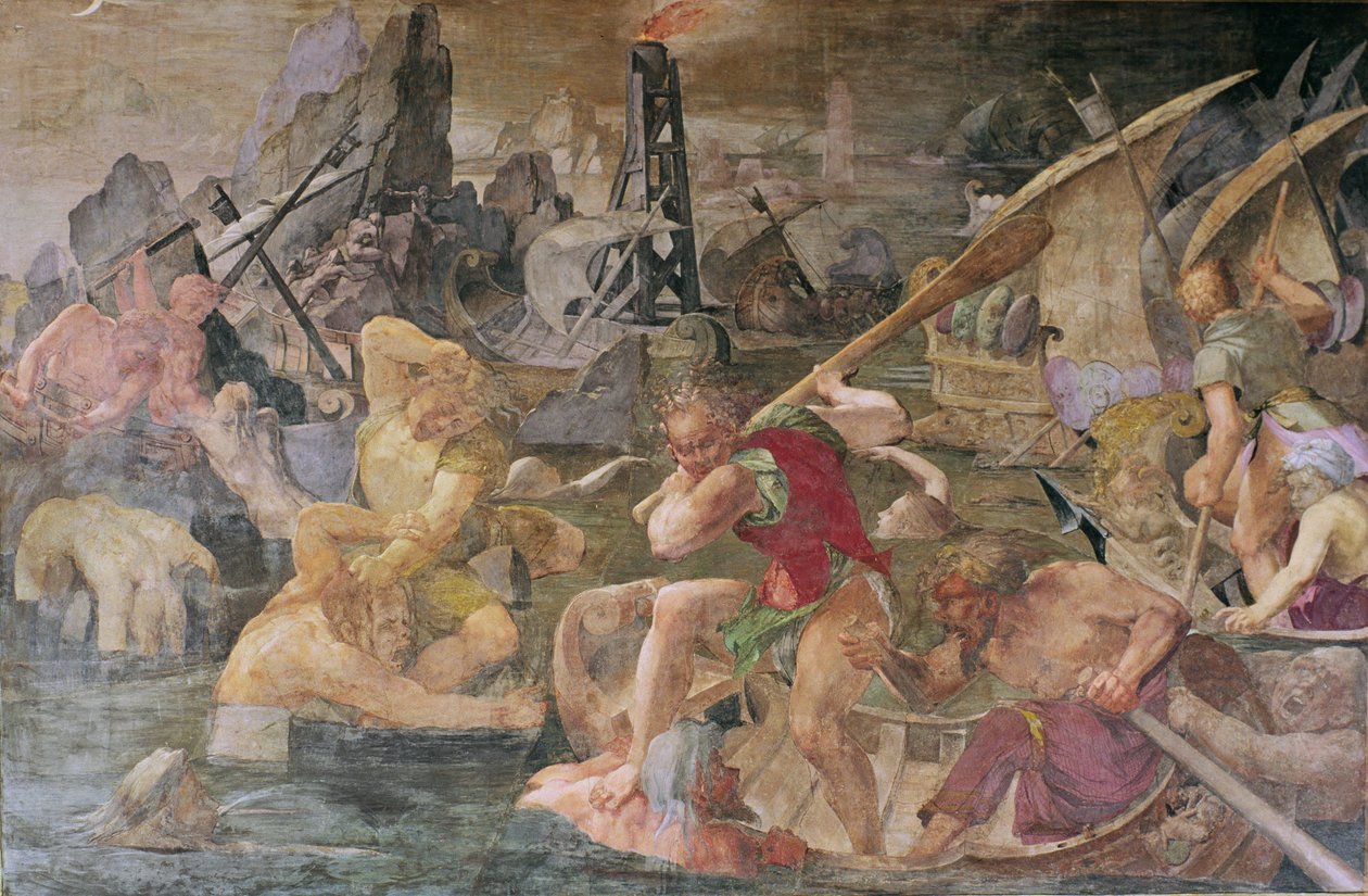 De Wraak van Nauplius (detail) door Giovanni Battista Rosso Fiorentino
