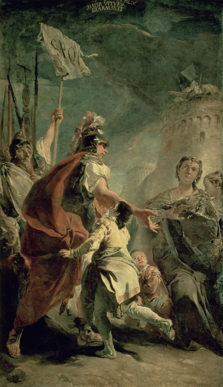 Coriolanus in de Omgeving van Rome, ca. 1725 door Giovanni Battista Tiepolo