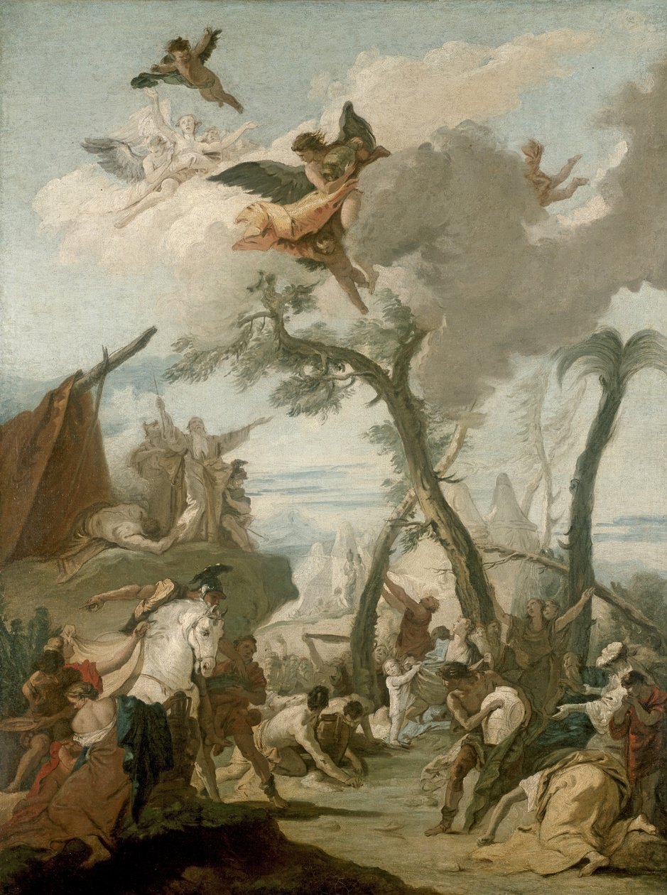 Het verzamelen van het manna, 18e eeuw door Giovanni Battista Tiepolo