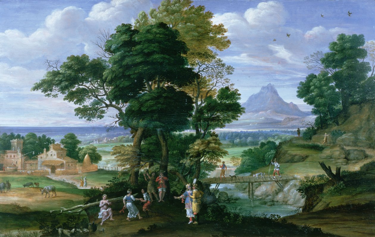 Landschap met Mensen door Giovanni Battista Viola