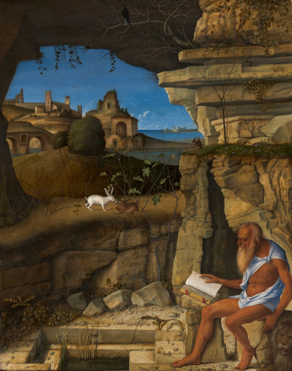 Sint Hiëronymus leest, 1505 door Giovanni Bellini