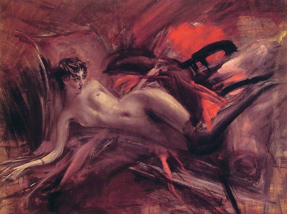 Liggend naakt door Giovanni Boldini