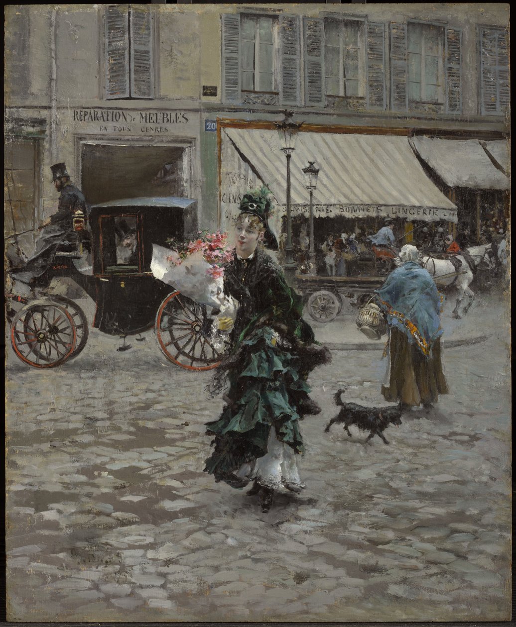 De straat oversteken door Giovanni Boldini