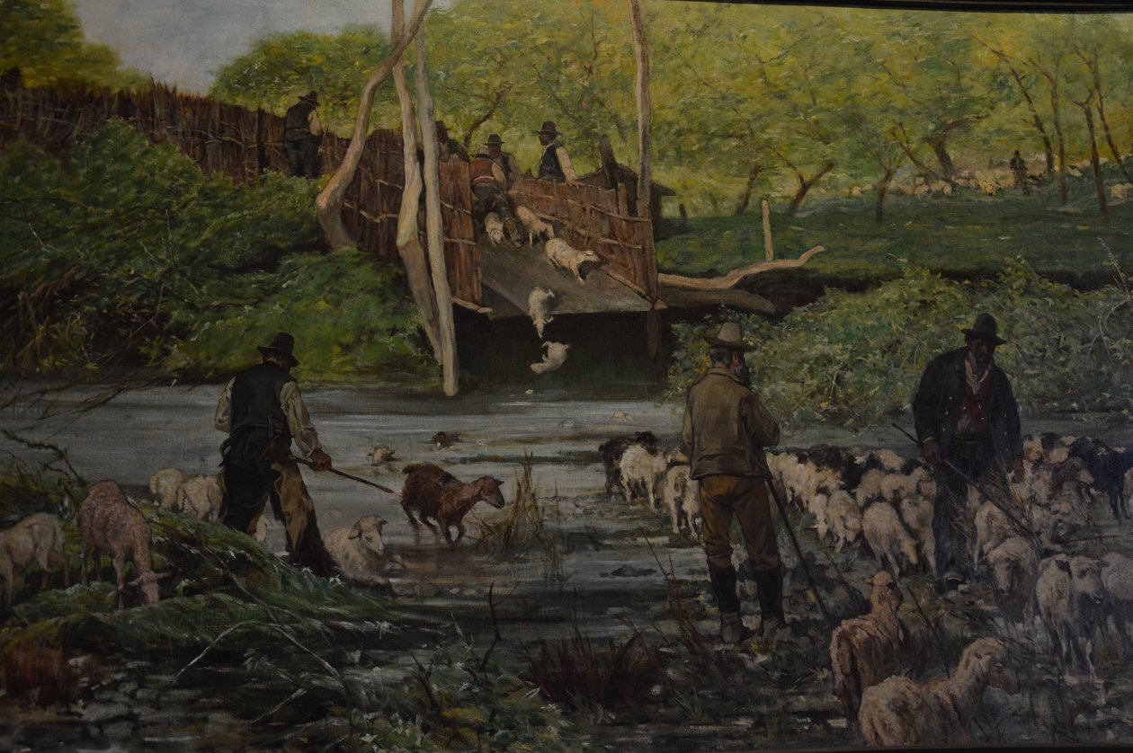 De sprong van de schapen door Giovanni Fattori