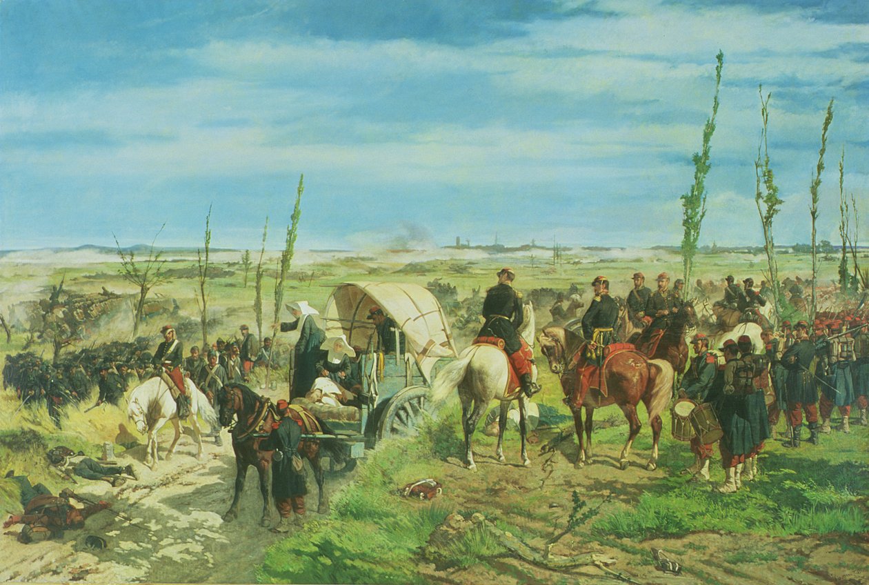 Het Italiaanse kamp bij de Slag bij Magenta, juni 1859 door Giovanni Fattori