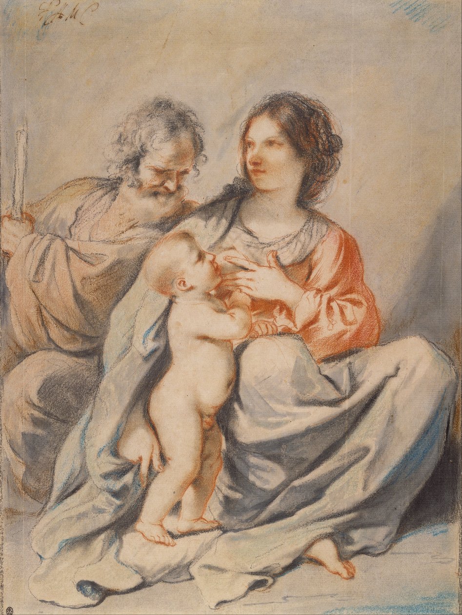 De Heilige Familie door Giovanni Francesco Barbieri