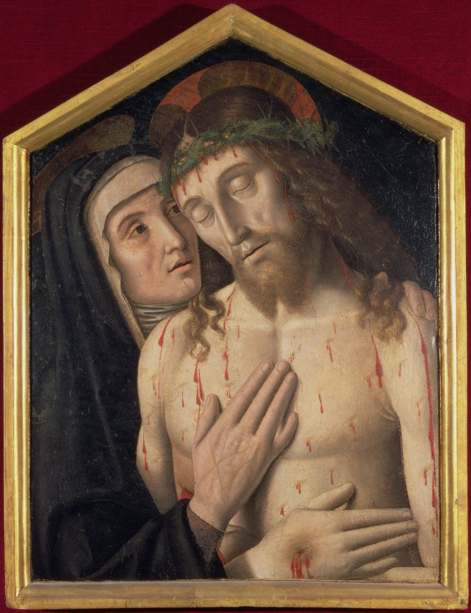 Rouw om de Dode Christus door Giovanni Santi or Sanzio