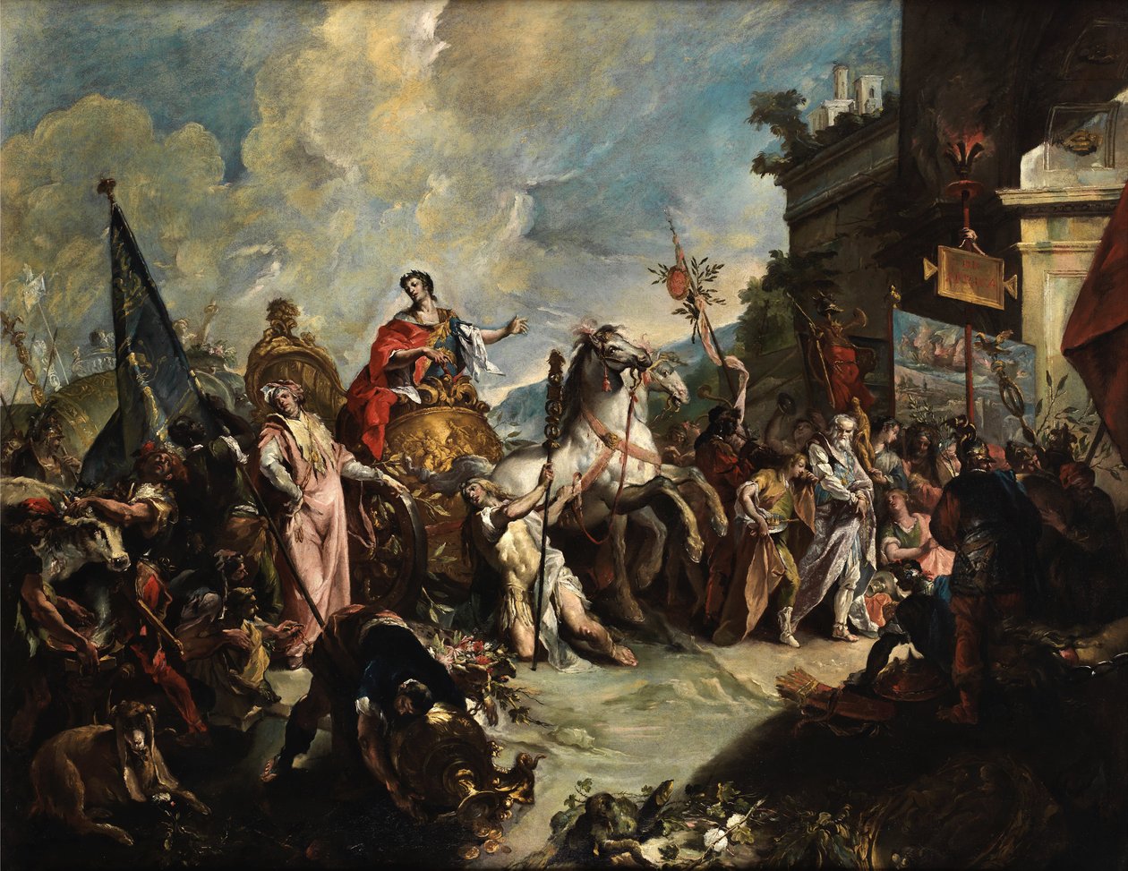 Giovanni Antonio Guardi Triomfantelijke processie van Scipio door Giovanni Antonio Guardi