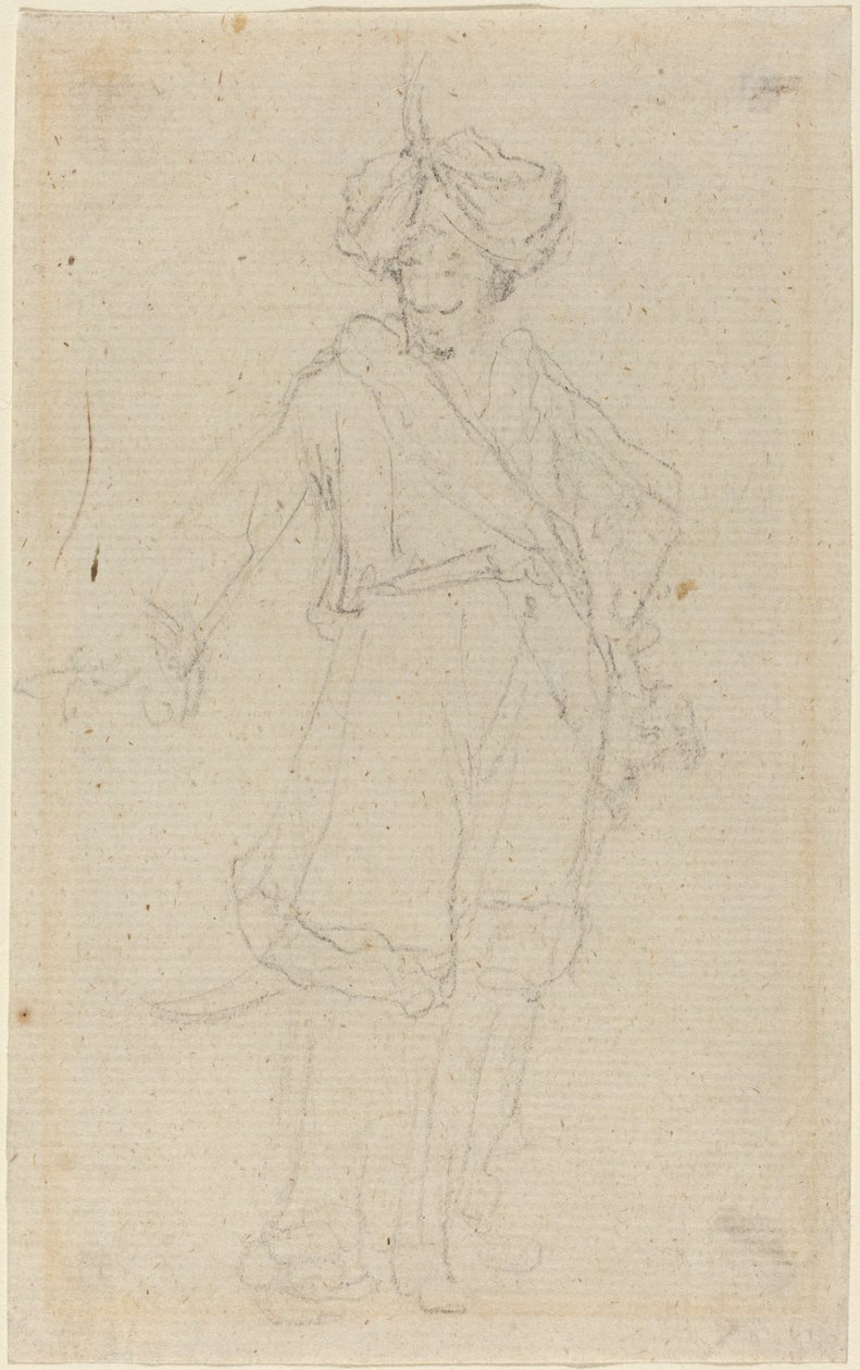 Een Turk [recto] door Giovanni Battista Cipriani