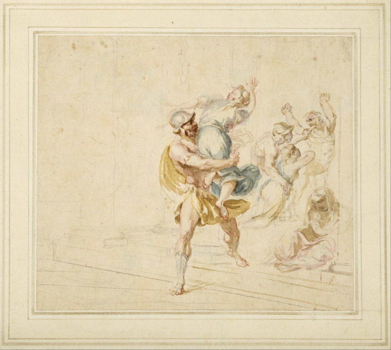 De verkrachting van de Sabijnse vrouwen door Giovanni Battista Cipriani