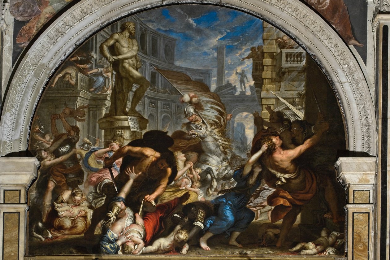 De slachting van de onschuldigen, ca. 1690-91 door Giovanni Battista Merano