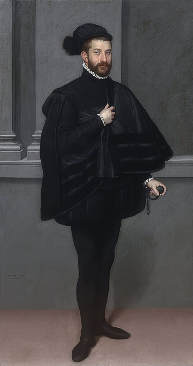 De ridder in zwart. 1567 door Giovanni Battista Moroni