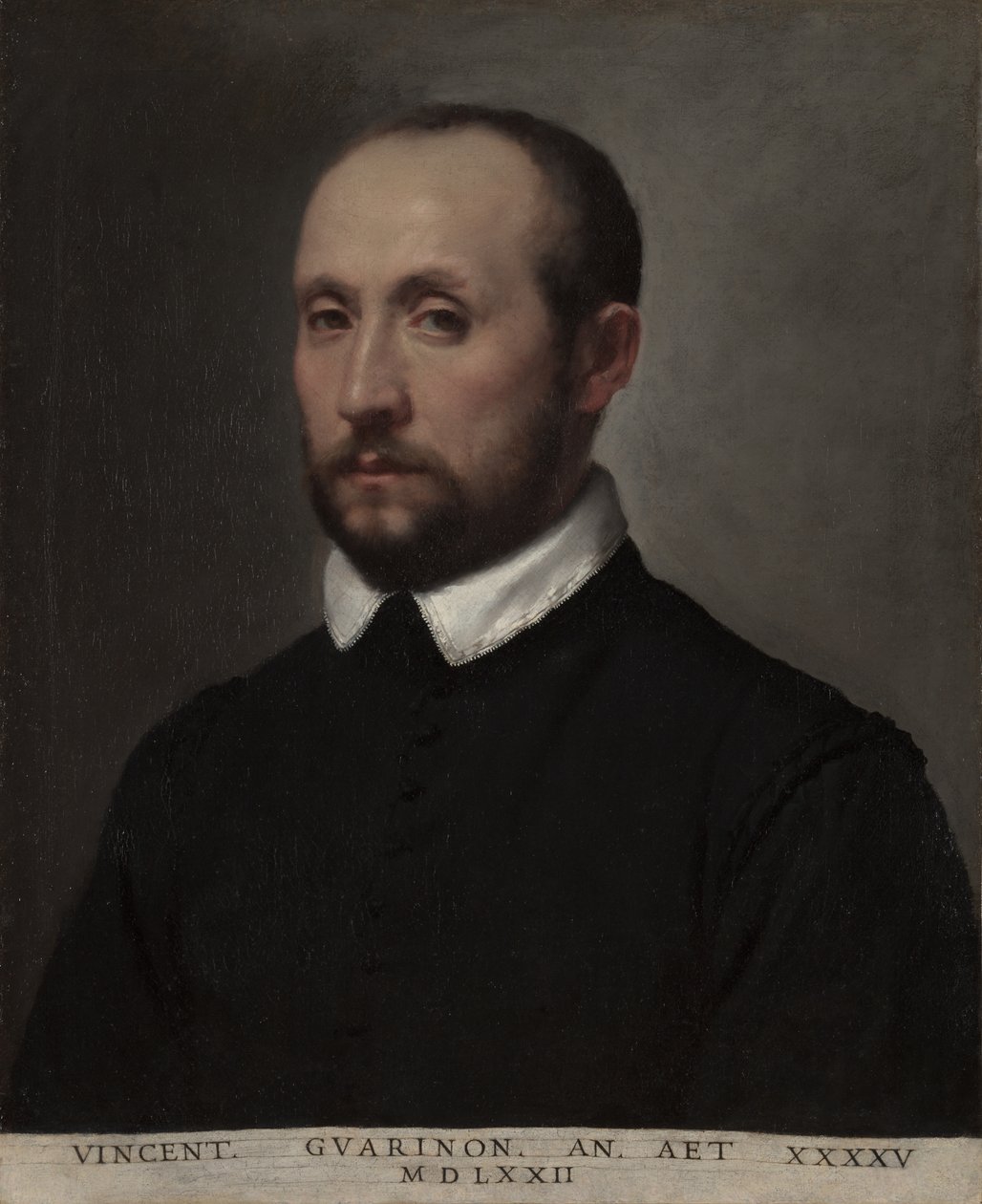 Portret van Vincenzo Guarignoni door Giovanni Battista Moroni