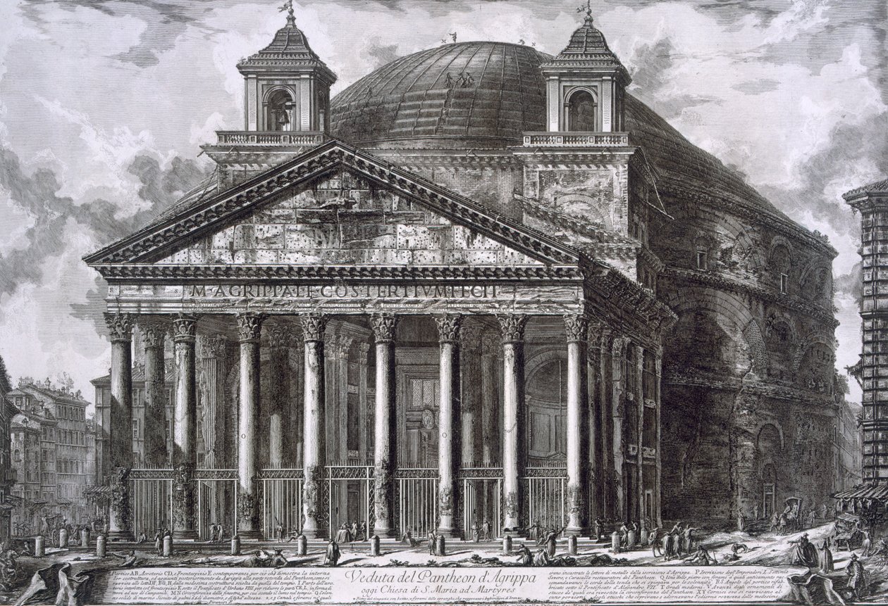 Pantheon van Agrippa, Rome (gravure) door Giovanni Battista Piranesi