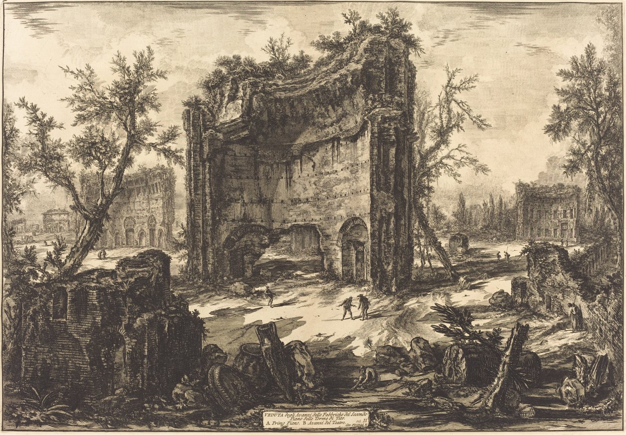 Veduta ... delle Terme di Tito door Giovanni Battista Piranesi
