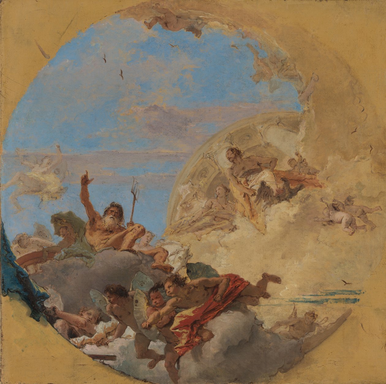 Neptunus en de winden door Giovanni Battista Tiepolo