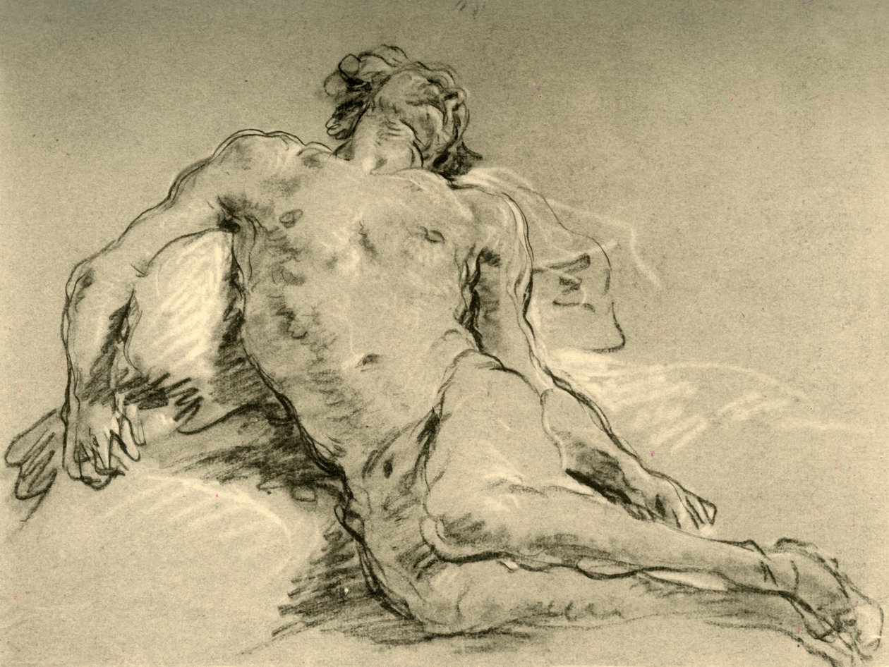 Naakt rustend, midden 18e eeuw, 1928 door Giovanni Battista Tiepolo